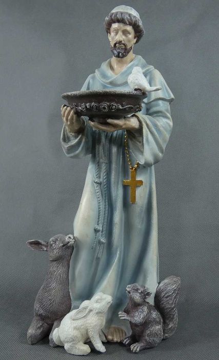Figurka Św. Franciszek z Asyżu figura 35,5 cm kropielnica