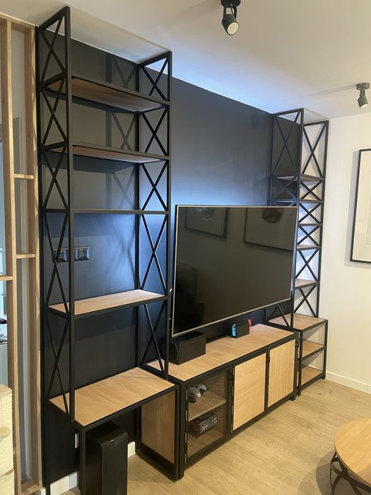 Zestaw mebli loftowych – dwa regały + szafka rtv gratis