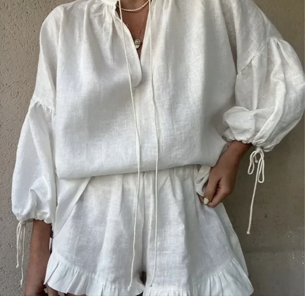 Льняной костюм в стиле Zara