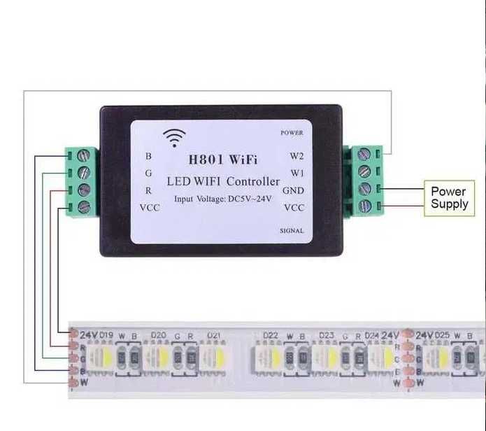 H801 Sterownik WiFi LED RGB RGBW Supla / Tasmota