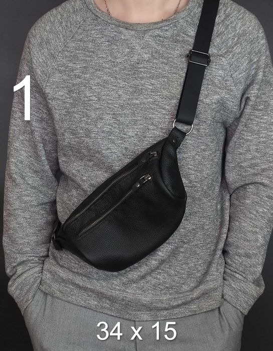 Бананка кожаная  ручная работа | женская, мужская  6| 2 вида