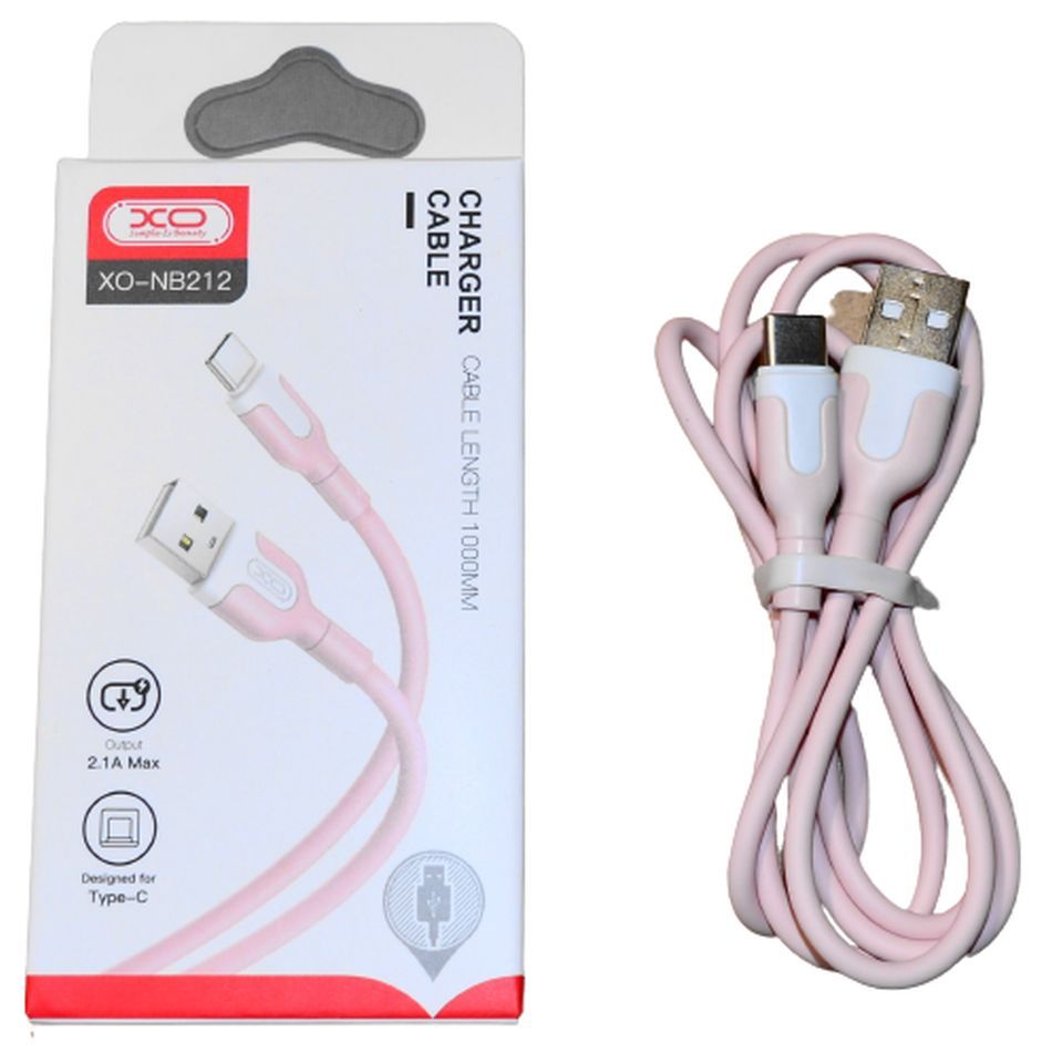 XO kabel NB212 USB - USB-C 1,0 m 2,1A różowy