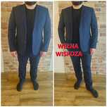 Granatowy garnitur wełna wiskoza 54/170/96 XL