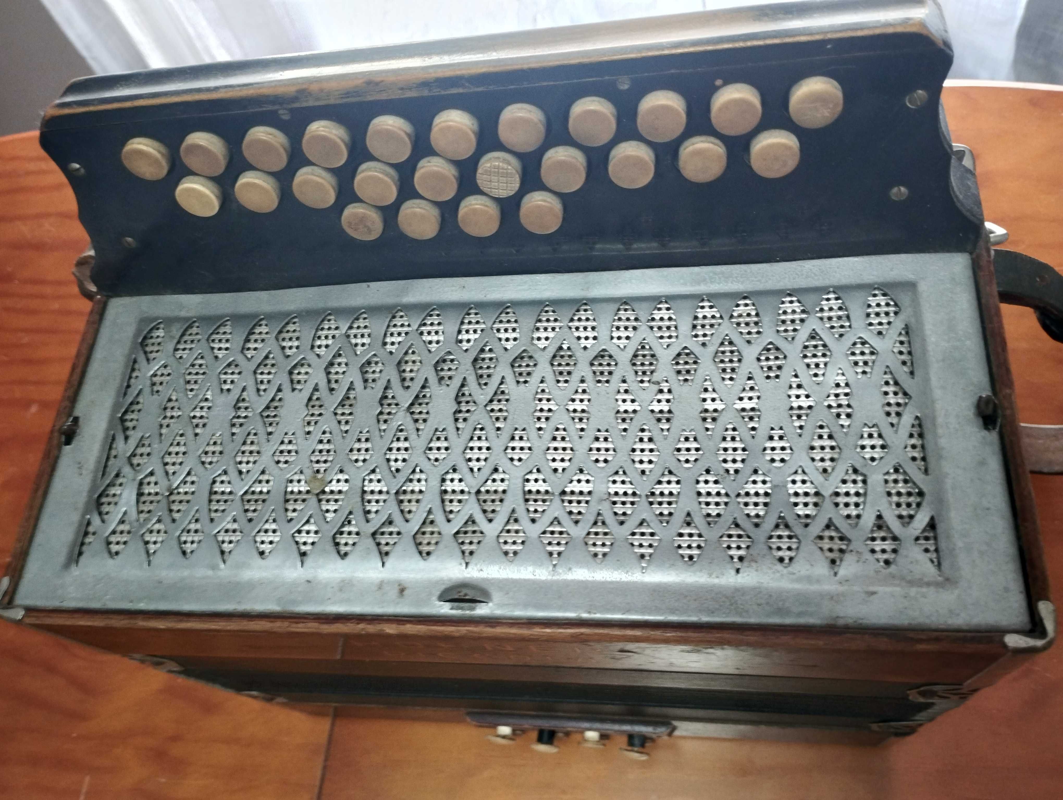 Concertina HohnerPiccola Vintage Funcional Raro Placa Fritz Bär(Suíça)