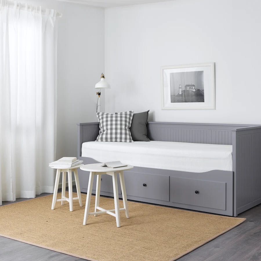 HEMNES leżanka z 3 szuflady, szary/80x200cm