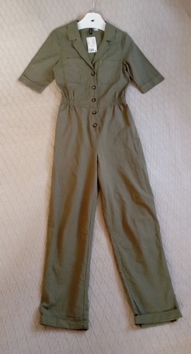 H&M XS-S Bawełniany NOWY kombinezon zieleń khaki