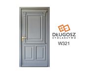 Drzwi DŁUGOSZ zewn. drewniane wejściowe retro 7012 szary bazalt GOTOWE