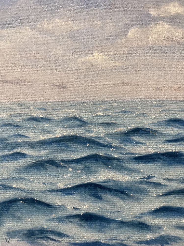 Картина маслом морской пейзаж, море олією на холсті.