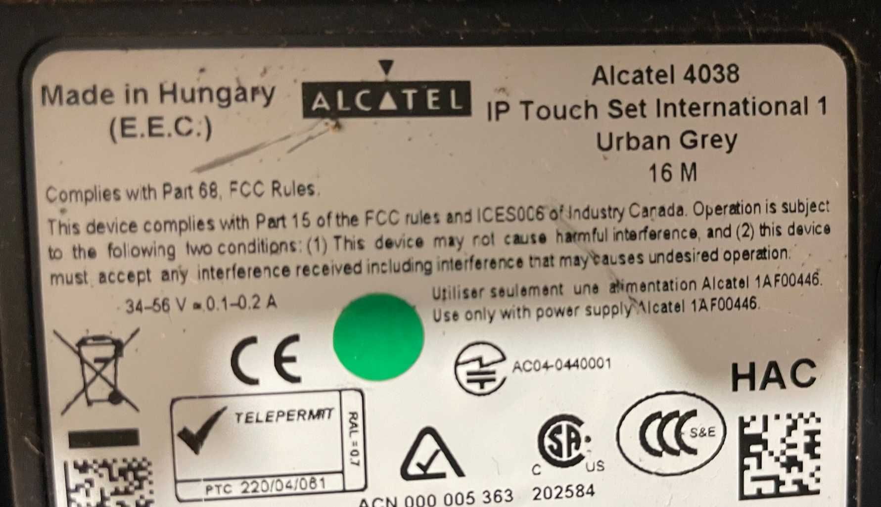 Alcatel IP Touch 4038 , Asterisk Sip