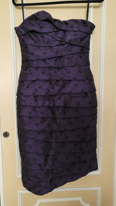 Vestido festa tubo em seda, novo 38