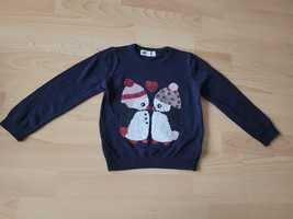 Sweter świąteczny dla dziewczynki roz 98 / 104