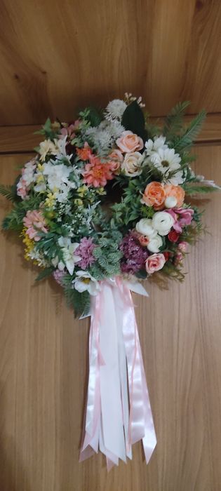 Wianek wieniec drzwi kominek śr. ok.42 cm jak żywy.