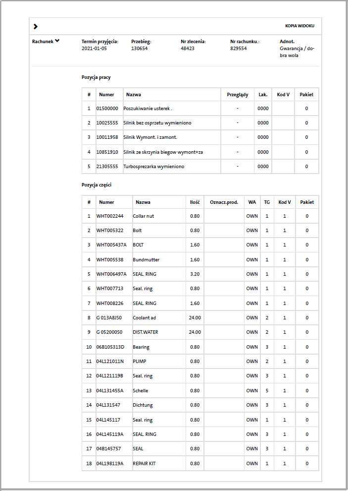 Audi, Bmw, Mercedes, VW, VIN ASO PDF, Historia Serwisowa, Naprawy 7/7