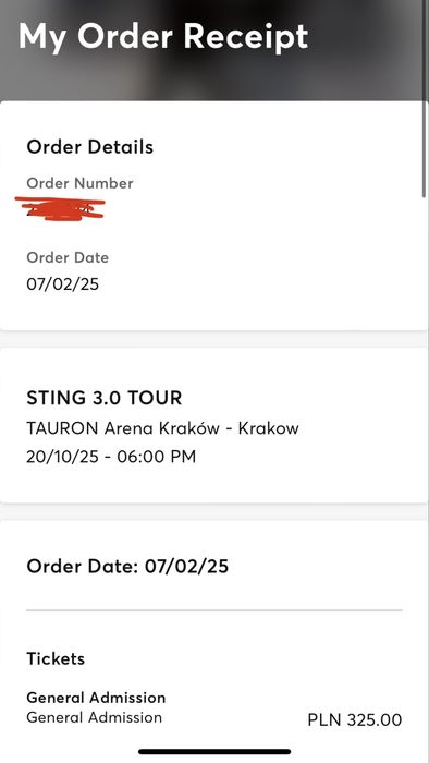 Продам квиток на концерт Sting / Стінга. Краків 20.10