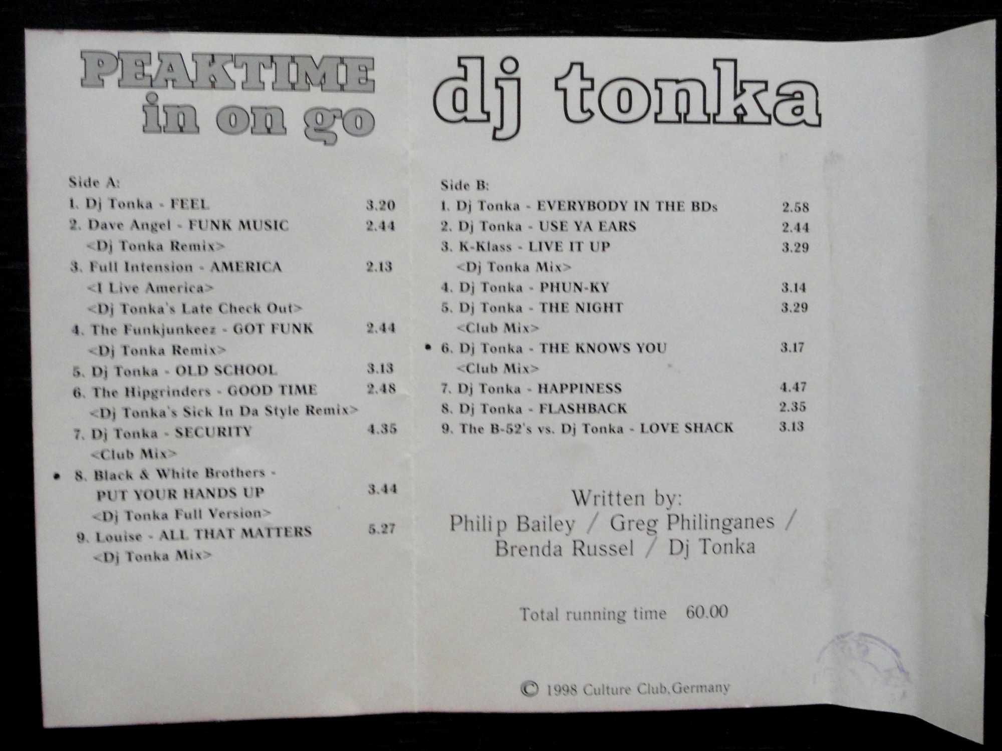 Кассеты, Unofficial Releases ,DJ Tonka & Friends - "PEAKTIME in on go"