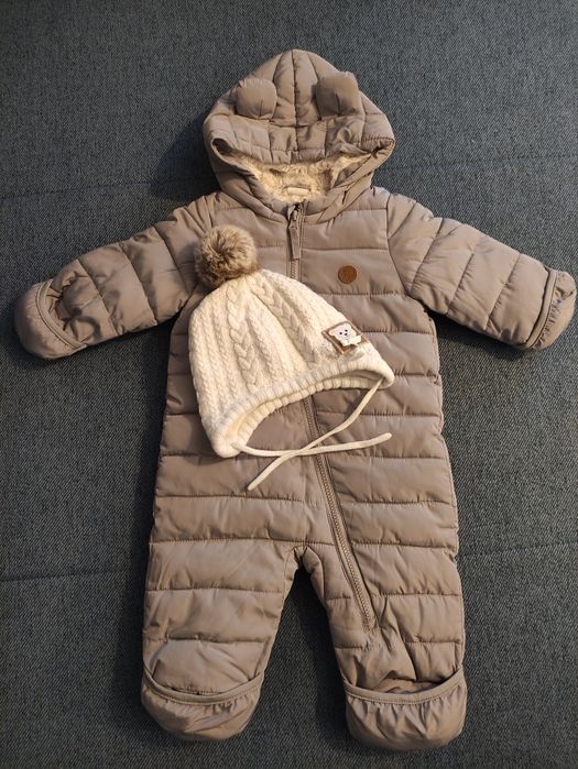 Kombinezon zimowy H&M 68 4-6mc szary miś