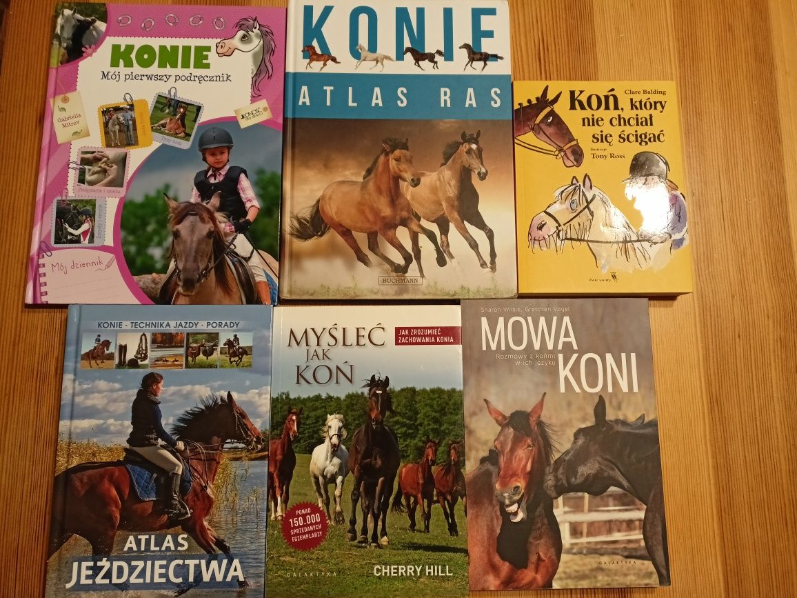 Książki o koniach mowa koni, atlas i inne