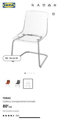 4 Cadeiras de cozinha Ikea como novas