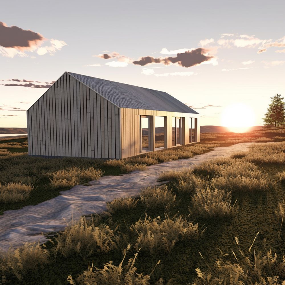 Promocja materialy do budowy domu SIP 70m2 stodola nowoczesna