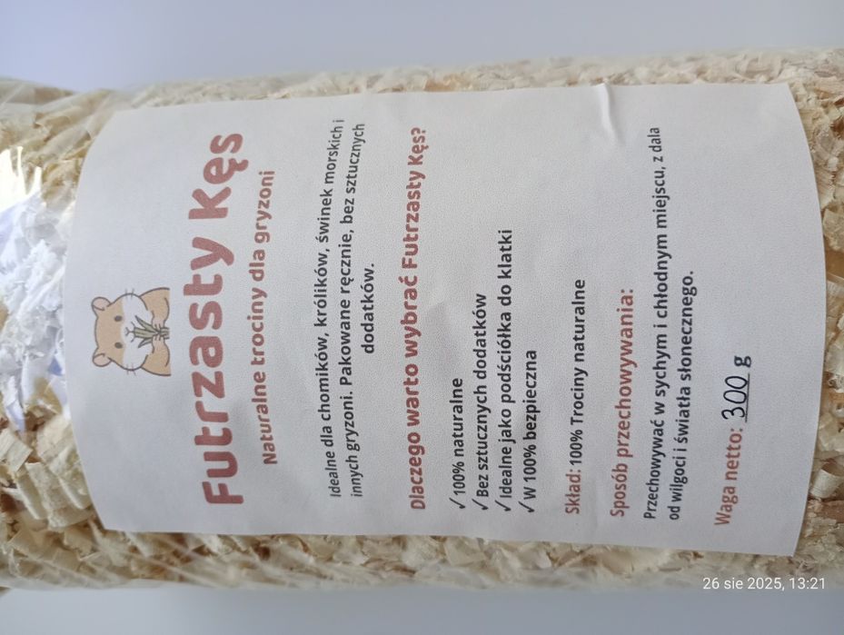 Trociny dla gryzoni Futrzasty Kęs 300g