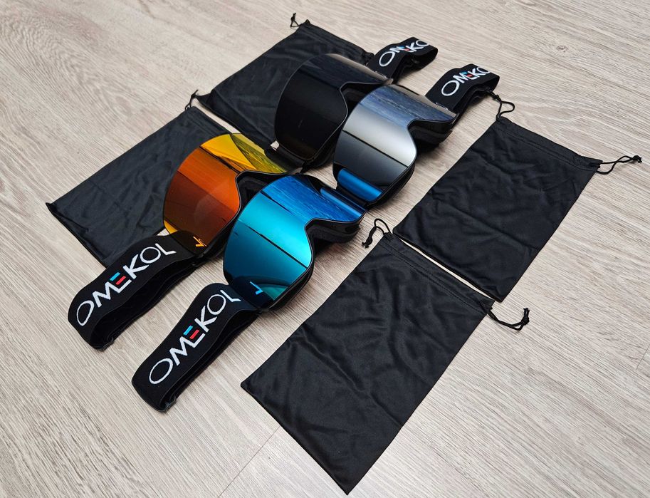 Лижна маска з чохлом, маска для сноуборду, лыжная маска, лижні окуляри