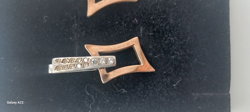 Сережки срібні з золотими пластинами