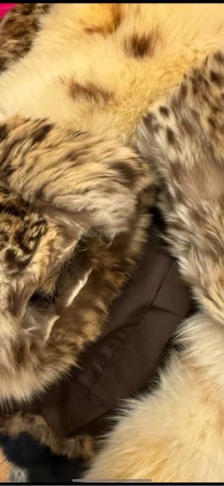 Шуба леопардова оцелот камишивий кіт натуральна песець воротнік