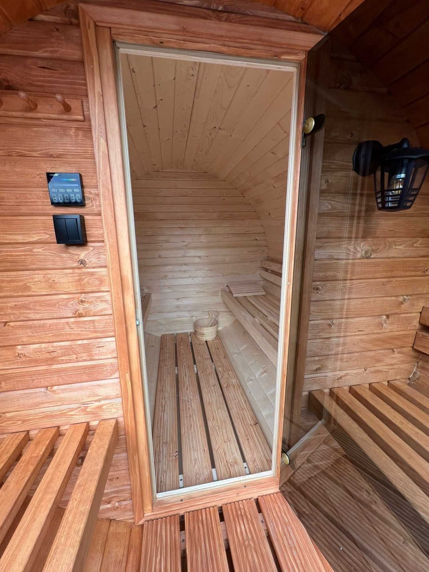 Sauna Ogrodowa Beczka Ruska Bania 2,5m Dowolna Konfiguracja Cenowa