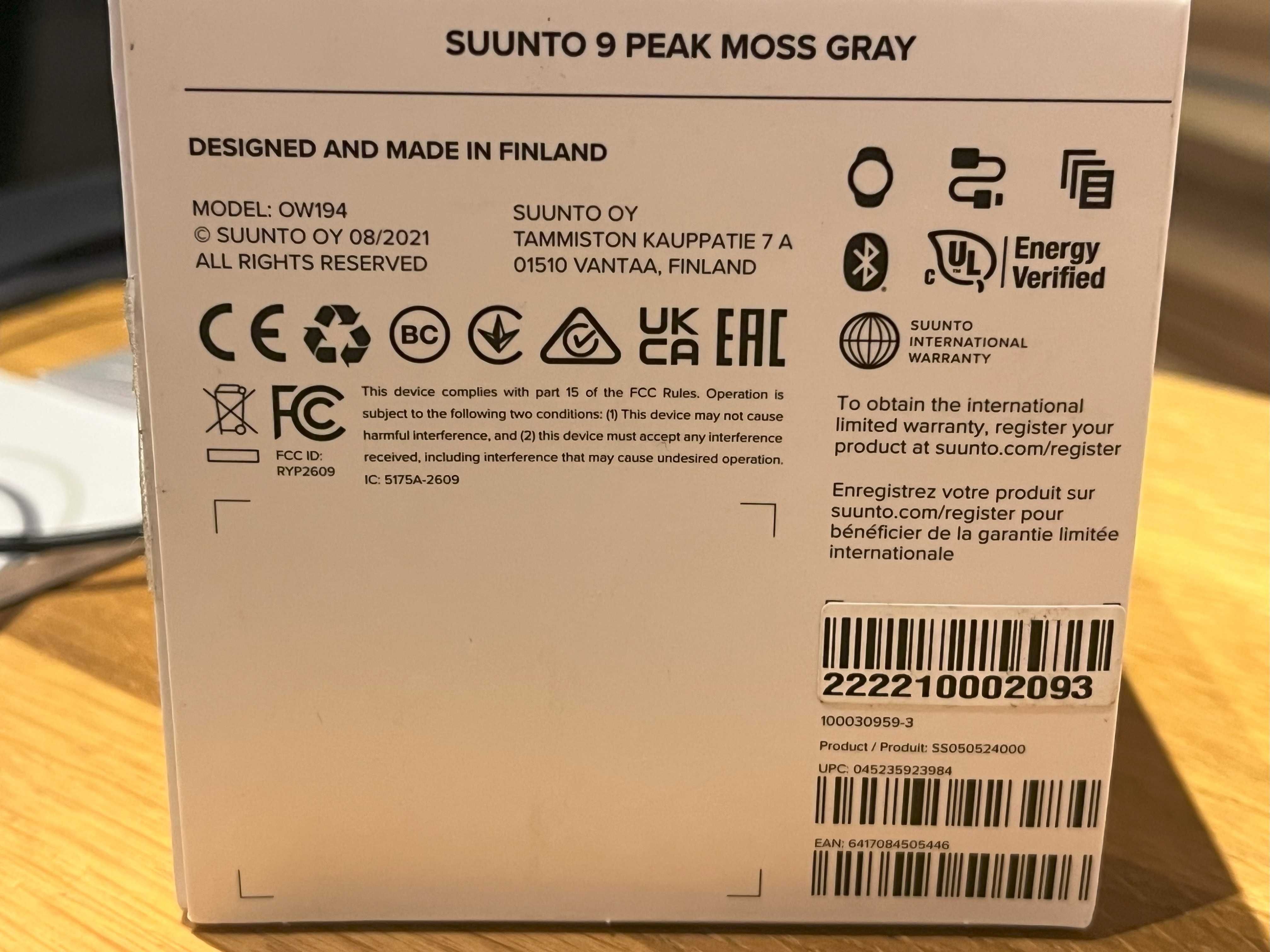 Zegarek Suunto 9 Peak Smartwatch