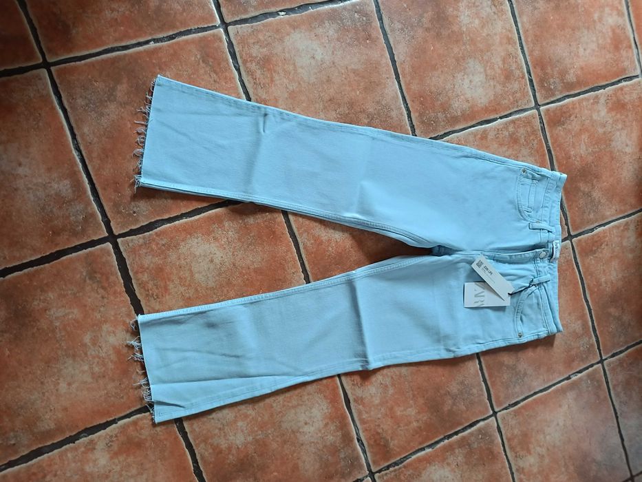 Błękitne jeansy Zara flare 40 M L nowe z metką Cropp flare dżinsy