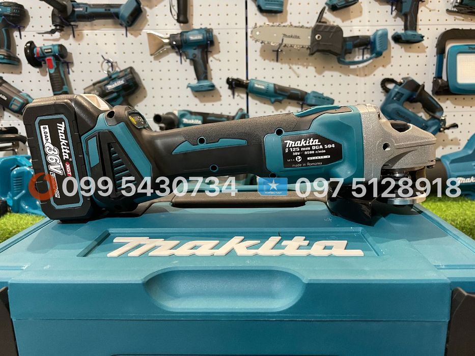 Набір 2/1 Makita Аккумуляторний  Болгарка Шуруповерт DGA 504 - DHP 485