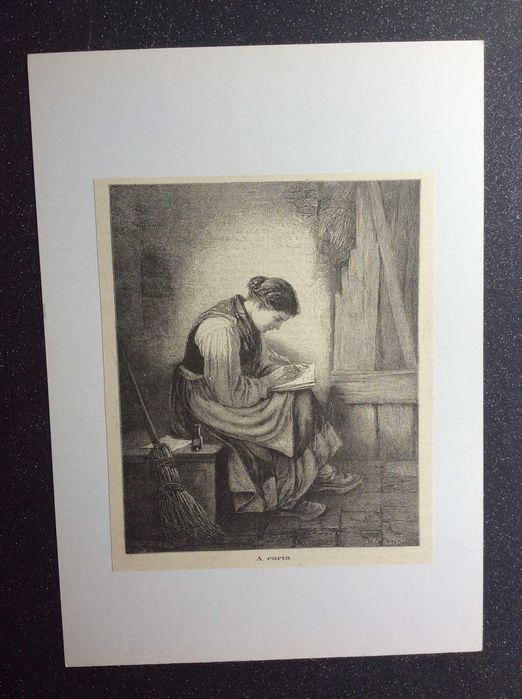 A carta. Gravura do século XIX