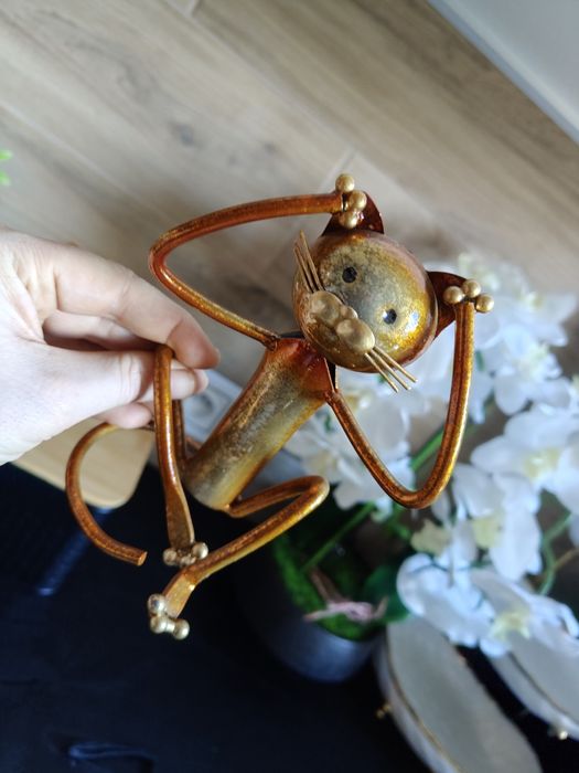 Zestaw 3 szt Kotki metalowe nie widzę nie słyszę nie mówię