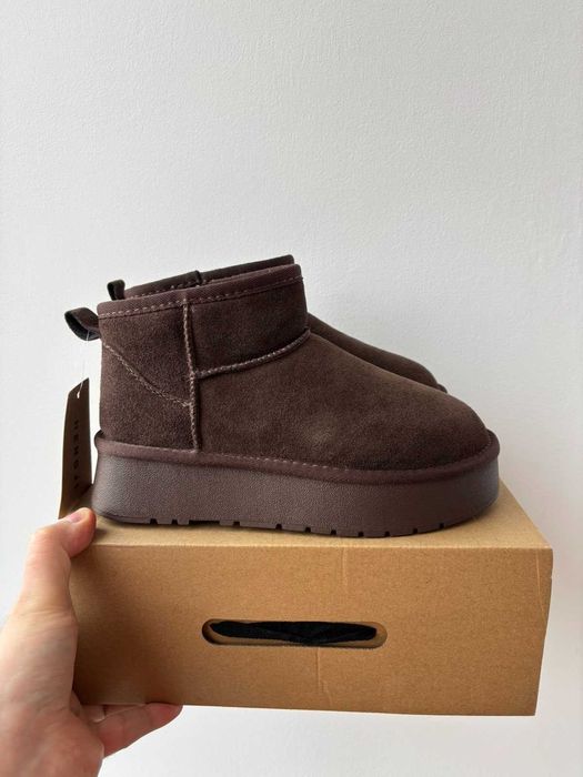 Шоколадні уггі платформа нат замш угги платформа угги шоколад 36,40,41