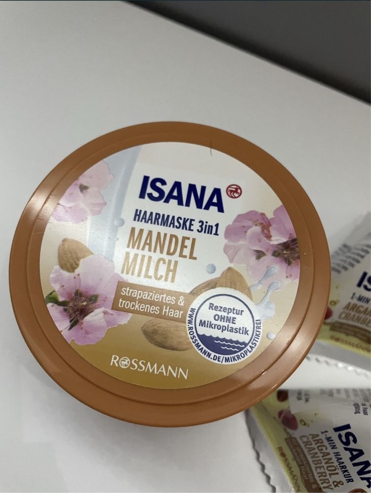 Isana zestaw maseczek - Mandelmilch i 4 x Arganöl & Cranberry