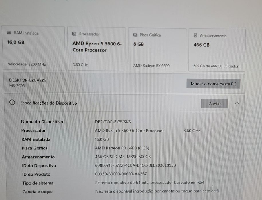 Pc Gamer vendo ou troco por Portátil