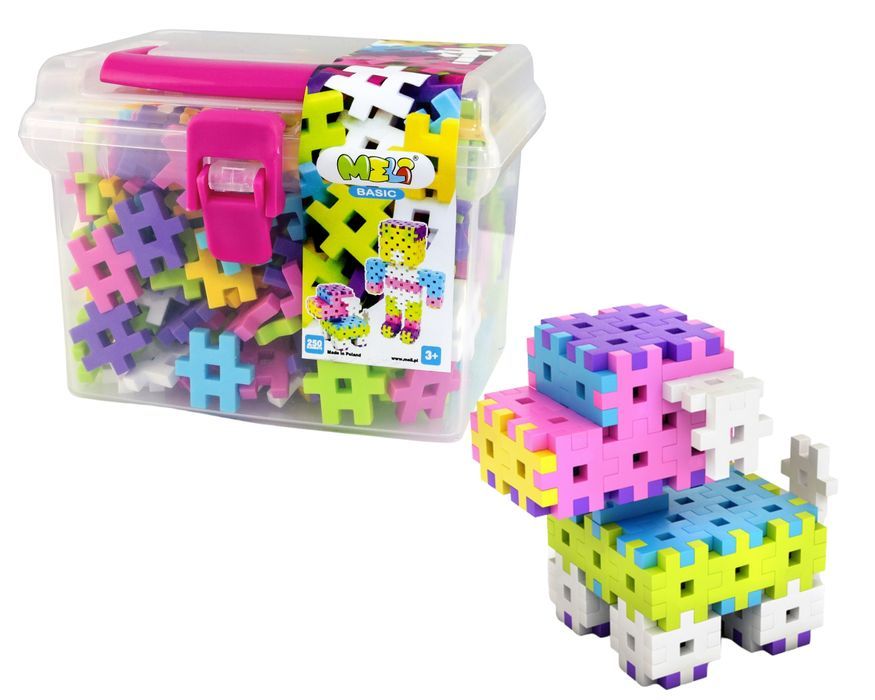 Klocki Meli Basic Pink Wafle Travel Box Konstrukcyjne Girl 250 Szt.