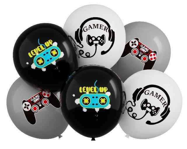 Balony lateksowe 6szt. Gamer 30cm (1)