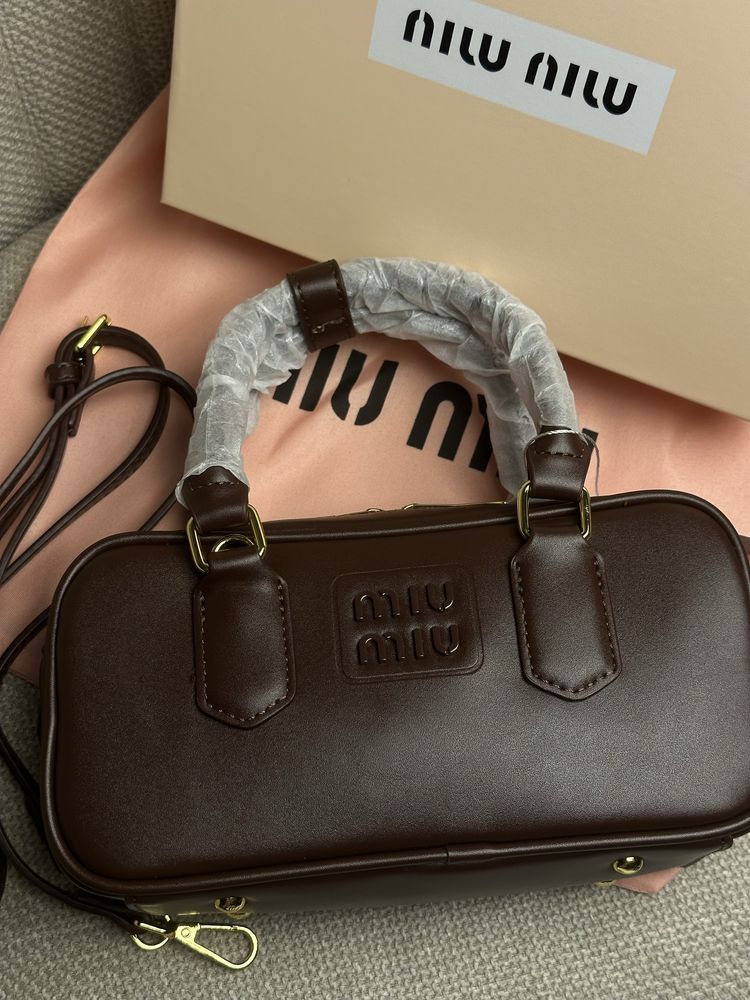 Сумка miu miu міу міу шоколодного кольору