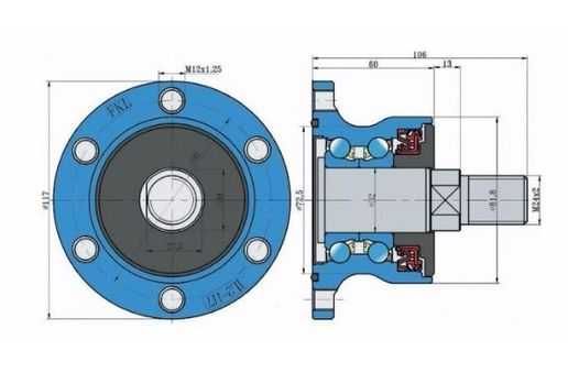 Piasta FKL 6 otworowa. Do bron, agregatów, maszyn rolniczych
