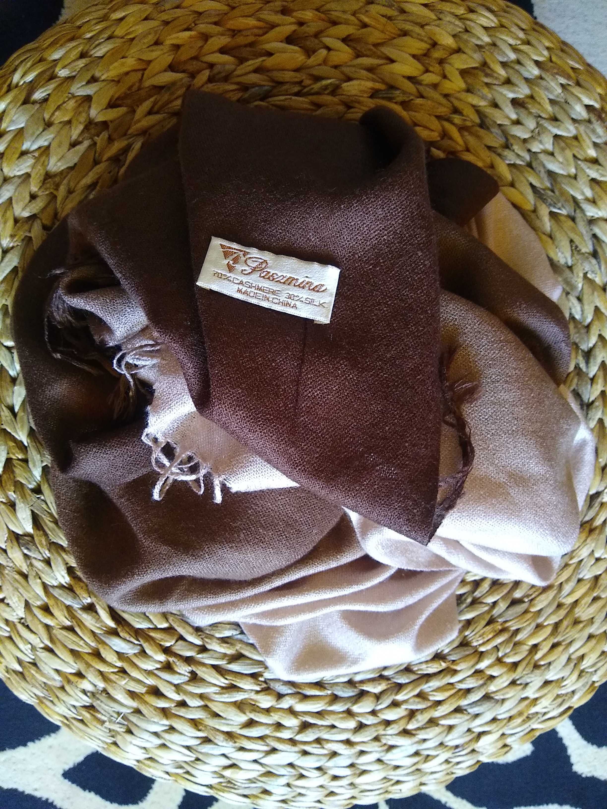 Pashmina, Elegancki szal kaszmirowo-jedwabny, 70% Cashmere 30% Silk