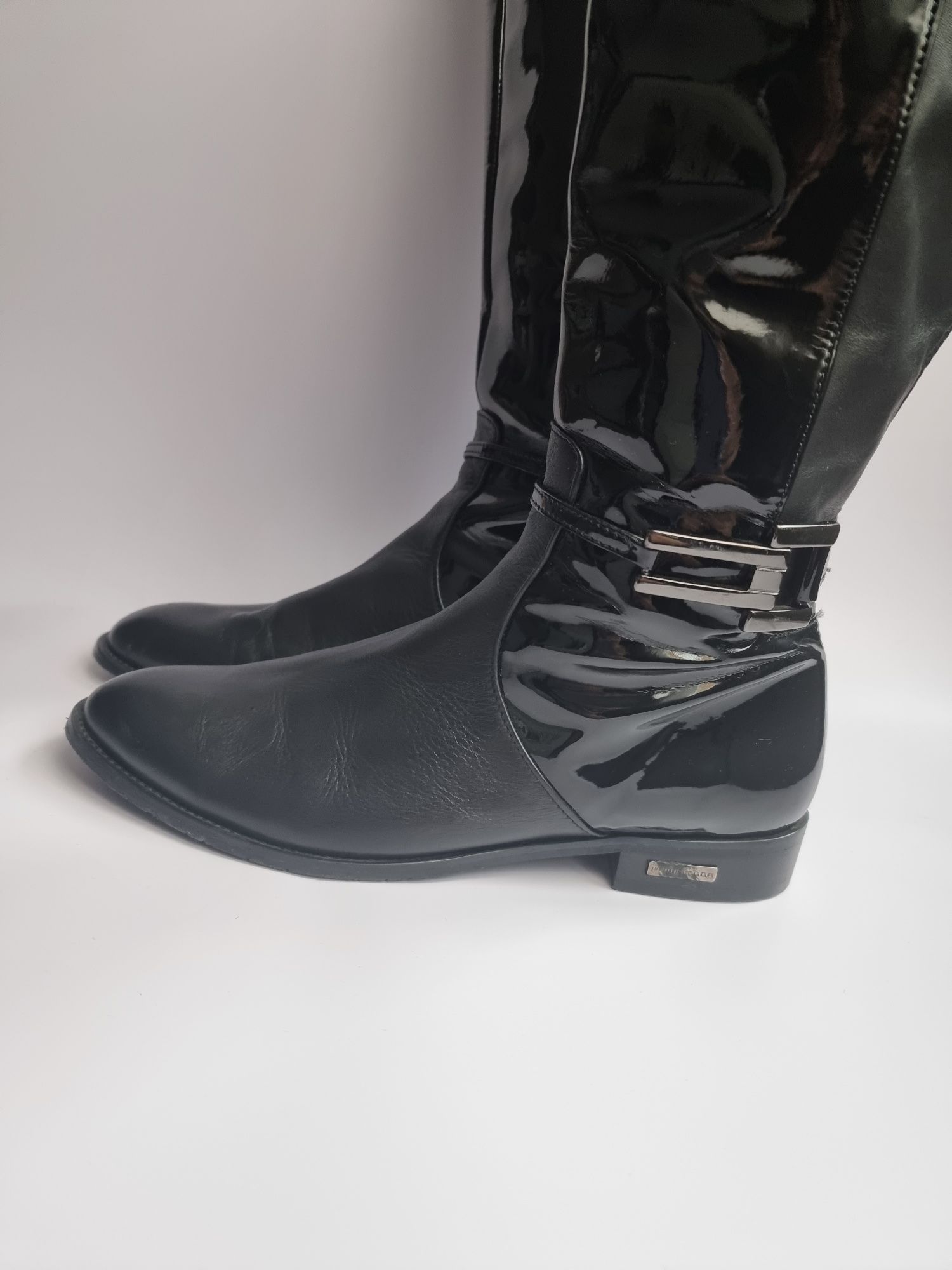 Buty czarne skórzane kozaki damskie zimowe rozmiar 40 Prima Moda