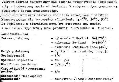 Miernik Temperatury TM-50 ZUAP Sosnowiec