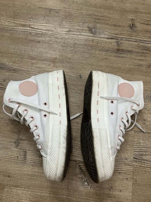 Biale trampki converse na platformie 38 24,5 cm