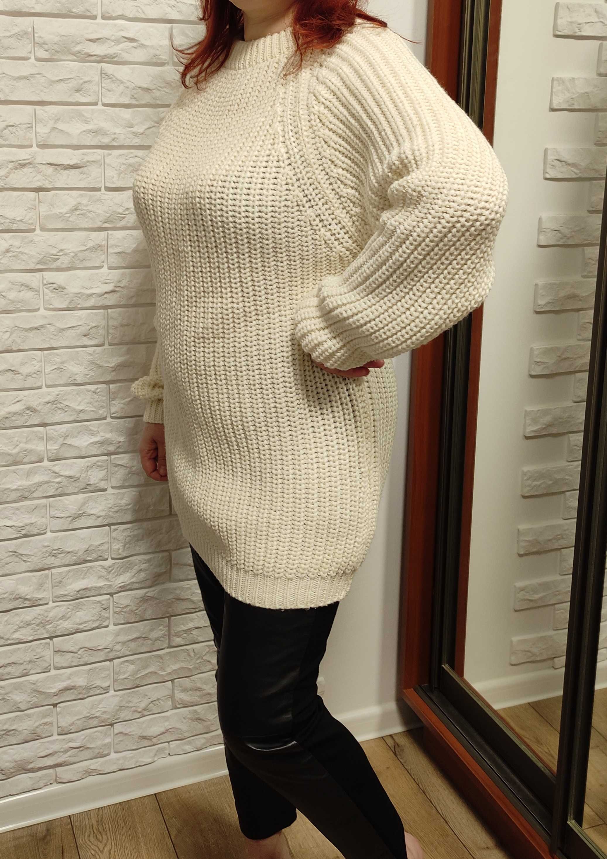 Barbara eliot кофта светр довгий реглан лонгслів туніка бежева жіночий