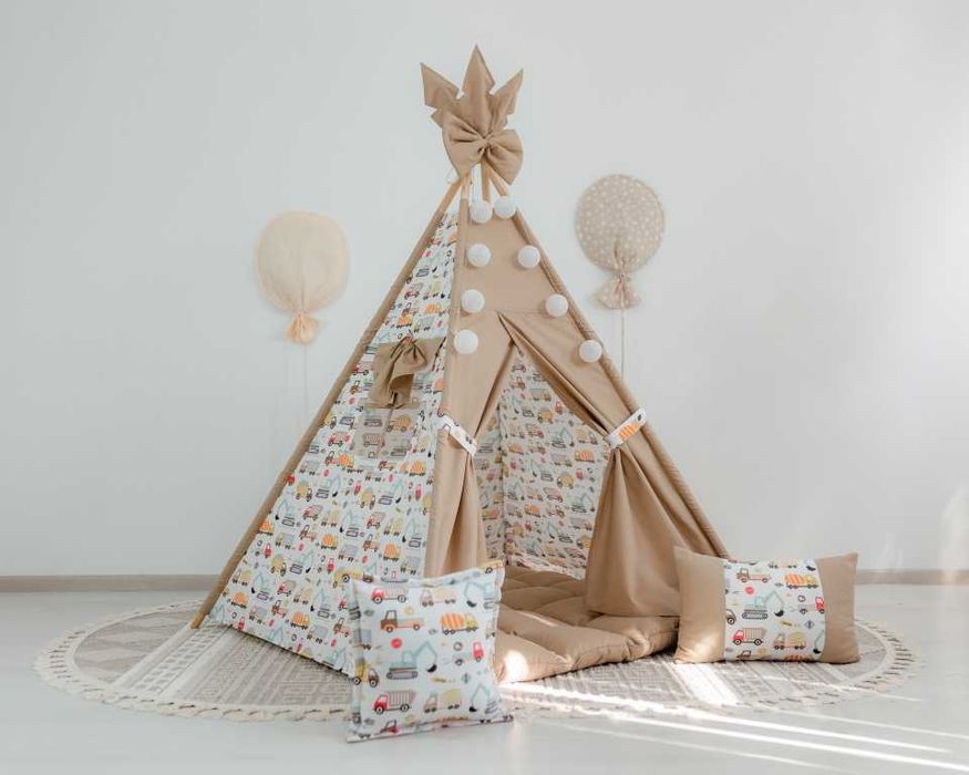 Вігвам для дитини Машинки з матрациком БОН БОН.Повний комплект
