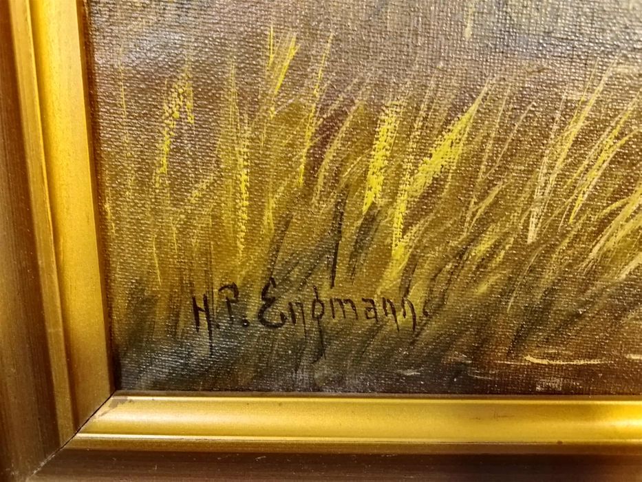 Stary obraz na płótnie Hans Peter Engmann (1879 -1938) .