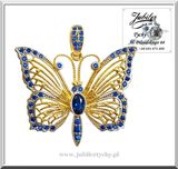 Złota zawieszka MOTYL z szafirami Złoto 585 Tychy