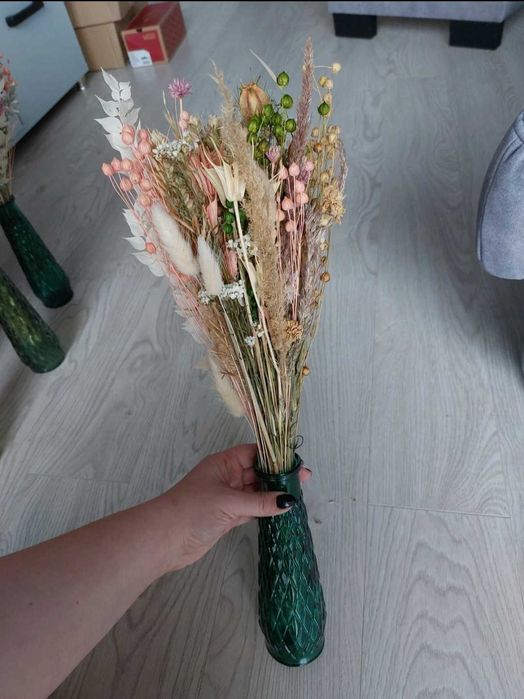 11 wazonów bukiet suszka stabilizowane kwiat dekoracje ślub, chrzciny