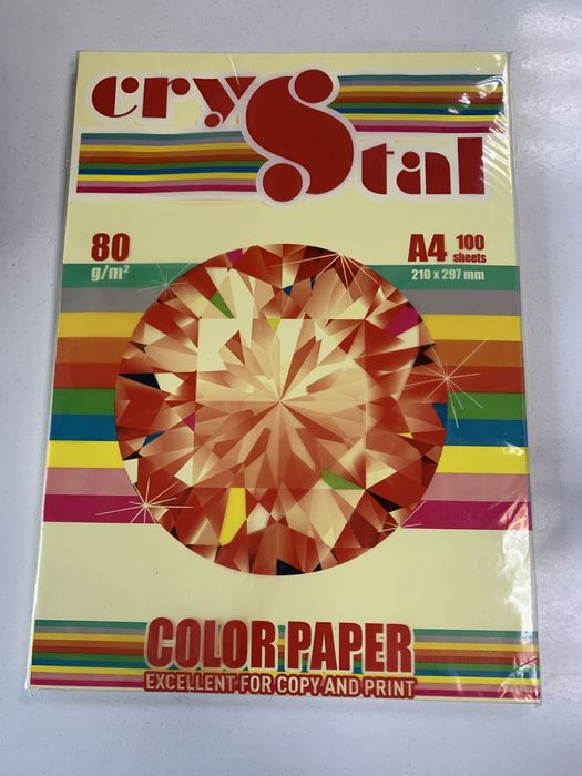 Папір кольоровий Crystal A4 80 г/м Yellow 160 жовтий